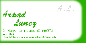 arpad luncz business card